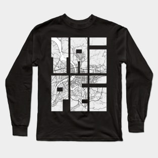 Taipei, Taiwan City Map Typography - Light Long Sleeve T-Shirt